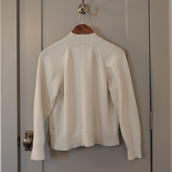 Quince 100% Organic Cotton Mock Neck Sweater Size Medium Color Ivory - Picture 3 of 5